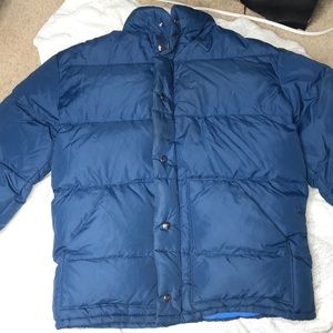 Insulated blue puffer jacket